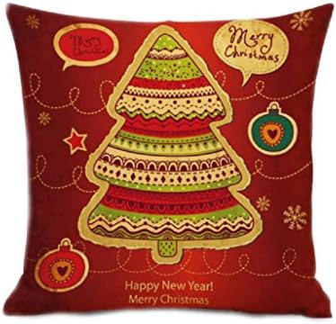 Bestwiss Christmas Linen Home Car Bed Sofa Decorative Pillow Case/Cover Pillow Shams Cushion Cover (18 X 18', # 1)