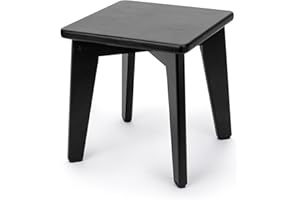 StrongTek Bamboo Step Stool for Kids and Adults, Natural Material, Sturdy and Versatile Short Foot Stool for Bathroom, Kitchen, Bedroom, Compact 10-inch Small Wood Stool, Plant Stand (Black)