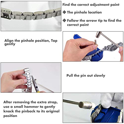 image for Watch Link Removal Tool Kit, Cridoz Watch Band Tool Chain Link Pin Rem