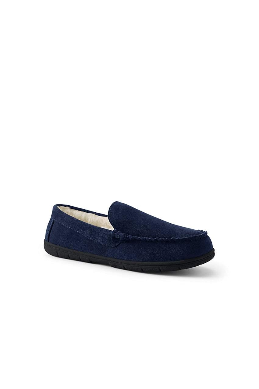 lands end slippers on Lands End Mens Suede Leather Moccasin Slippers Slippers Auntaudreyscakes Men