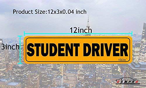 GAMPRO Set of 3 Vehicle Reflective Student Driver Magnetic Signs Bumper Stickers, 12 X 3 X 0.1 Inches Reflective Vehicle Car Sign Drivers, Reduce Road Rage and Accidents for Rookie Drivers - Thumbnail 2