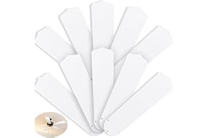 Lineshading 10Pcs Replacement Fan Blades for 42 52 Ceiling Fan Waterproof Weatherproof Blades Replacement for Broken Substitution Replacing Indoor Outdoor Summer(White,52 Inch)