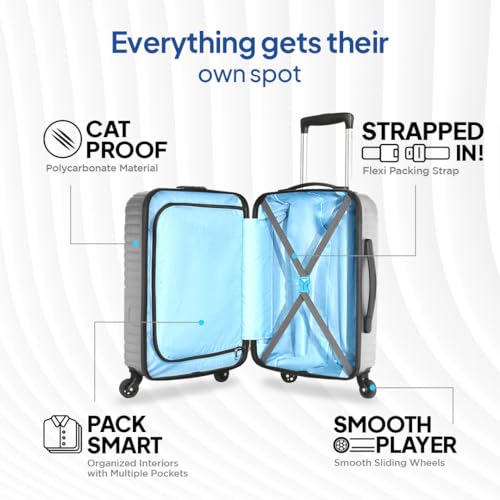 American Tourister Ivy NXT|Large Size Check-in Spinner Trolley Bag (79 cm)|360° 4 Wheel Travel Luggage|Hard Case Polycarbonate (PC) Suitcase|Mounted TSA Lock|Silver 3
