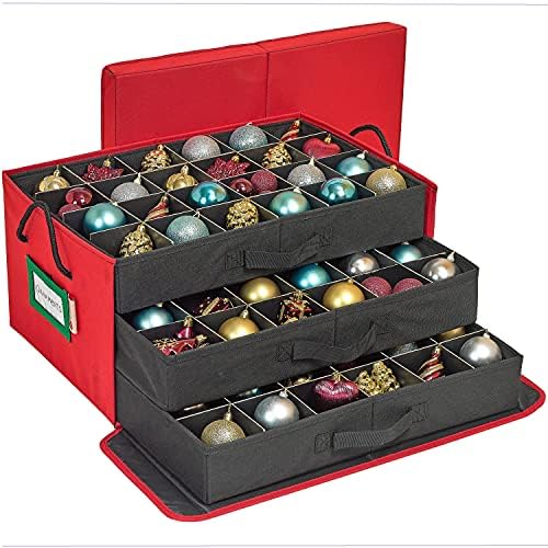 HOLDN’ STORAGE Christmas Ornament Storage Container Box with Dividers