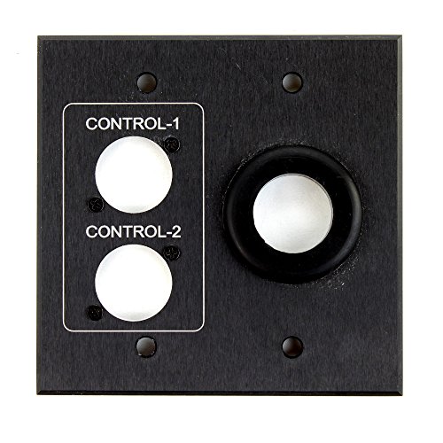 RCI Custom AL-BT Double Wall Plate With Custom Stamped Letter Overlay, Black Anodized Aluminum DMX XLR Audio Wall Face Plate