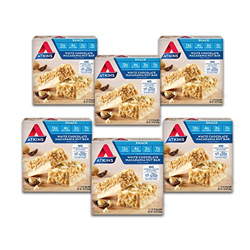 Atkins Snack Bar, White Chocolate Macadamia, Made with Real Almond Butter, Naturally Flavored