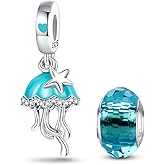 HappyStar 925 Sterling Silver Animal Dogs Charms Pendants fit Pandora Bracelets Necklaces Flowers Sports Travel Charms for Bracelets Women Jrwelry Gifts(with one Spacer Bead Charms)