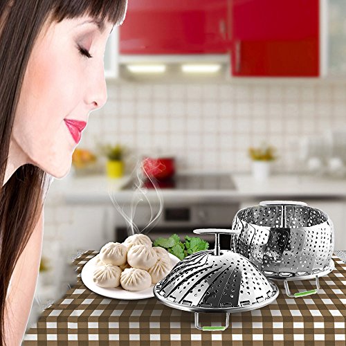 Steamer Basket Instant Pot Accessories Vegetable Steamer 6 Quart Food For 8 Set Steam Baskets 4 Pressure Cooker Steam Rack Stainless Accessory Cake Tray 6 Qt Veggie Cooking Steaming by wellvel