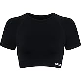 AUROLA Influence Crop Top Workout Shirts for Women, Ultra-Soft Seamless Gym T Shirts Short Sleeve Running Workout Tops