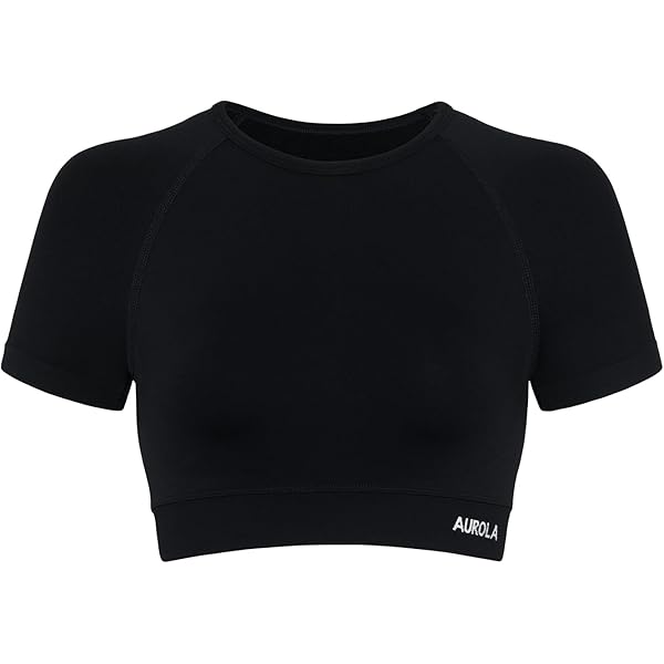 Nfsion Women's Summer Crop Top - Short Sleeve Workout Shirt, Soft & Stretchy