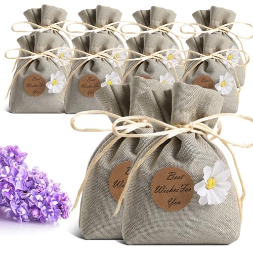 PERCEA Lavender Sachets, 10 Packs Natural Dried Lavender Bags, Home Fragrance Sachet for Drawers, Closets, Dressers, Car, Home