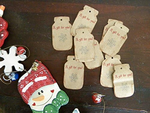 Mason Jar Tags, Christmas Gift Tags, Snowflake Tags, Holiday Labels, Christmas Hang Tags, Christmas Stickers