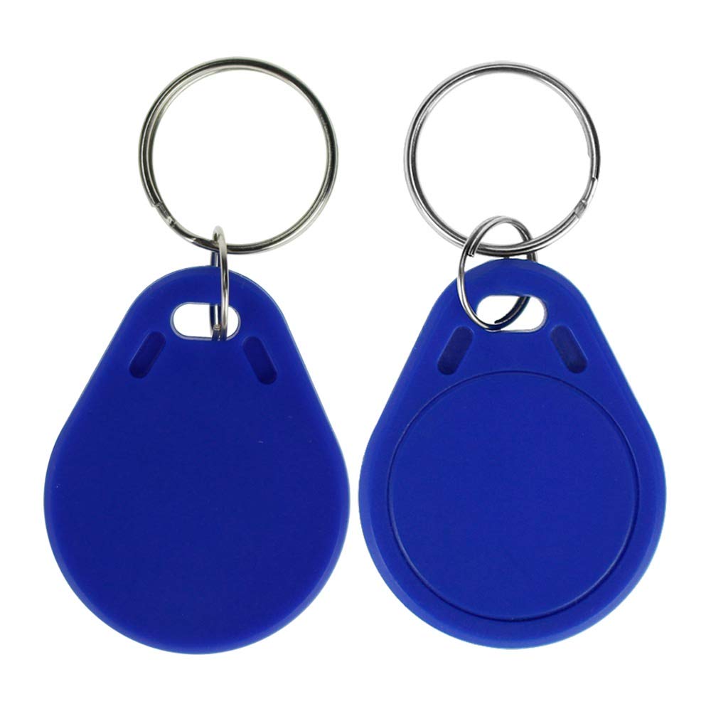LIBO RFID Keychains NFC Smart Key Tag Card RFID Access Control Keyfobs Proximity 13.56 MHz MF Classic 1k IC S50 Token Read Only (Pack of 100, Blue)