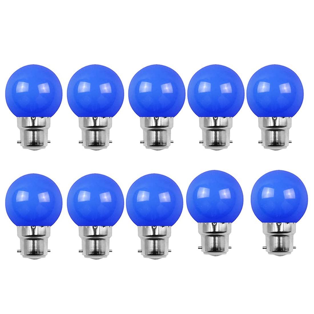 Aiwerttes B22 LED Bulb 2W Equivalent 20W Colored Blue Bayonet Bulb G45 Mini Globe Bulb for Outdoor Terrace Christmas Garland, Pack of 10