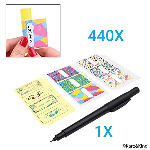 Labels for Lip Balm Tubes /Value Pack of 440 Stickers (or Other Purposes) - 240 Writable Stickers and 200 Printed Stickers - Self Adhesive Easy Peel (440, Lip Balm Stickers)