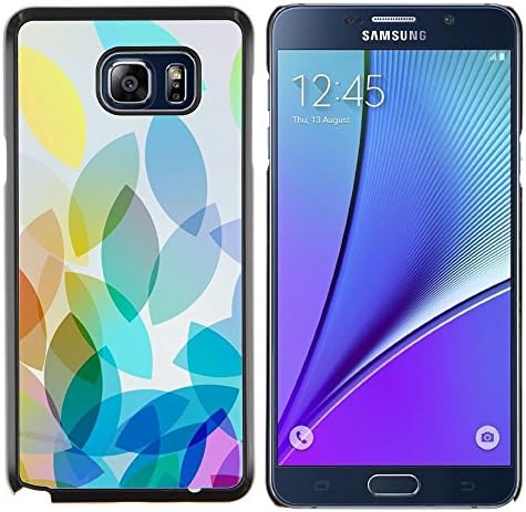 For Samsung Note 5 N9200 N920 - leaves purple teal baby blue fall /Design Hard Plastic Protective Case Slim Fit Cover/ - Super Marley Shop -