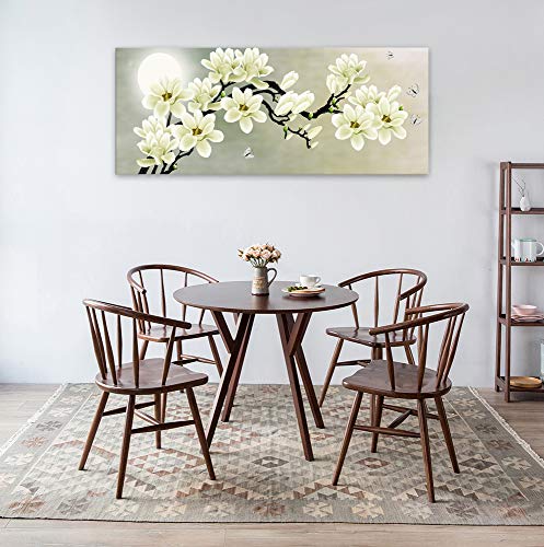 Natural Art White Magnolia Butterfly Under The Moon Modern Giclee Canvas Prints Paintings To Photo Printed Artwork For Wall Decor Posters Prints