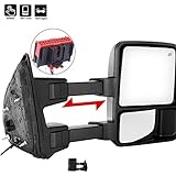 SCITOO Ford Towing Mirrors RH Side Rear View Mirrors fit 2008-2016 Ford F-250 F-350 F-450 F-550 Super Duty Manual Control Heated Manual Telescoping Manual Folding Turn Signal Light Feature