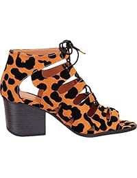 Cambridge Select - Botas de tobillo para mujer con puntera abierta, con cordones