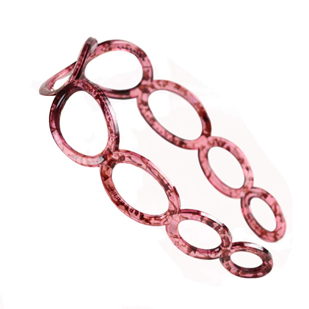 Fodattm 2PCS High-grade Resin Headband Hair Hoop Wide-brimmed Hairband Headwear for Women Lady (Wine red)