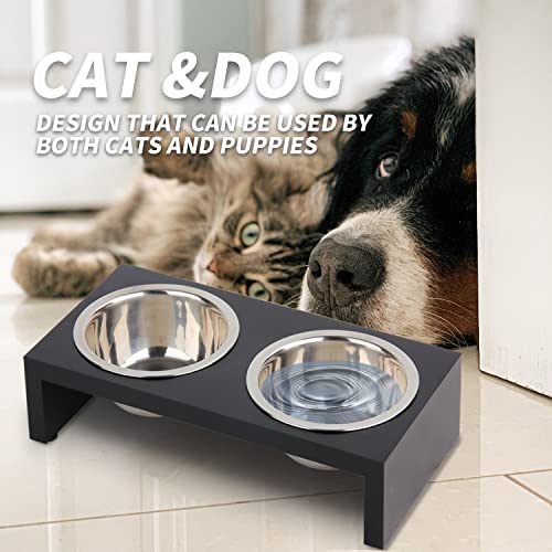 PAWISE Elevated Dog Bowls, Raised Cat Feeder Elevated Food And Water