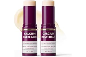 HWMS Cemenrete Calcium Multi Balm, Calcium Volume Multi Bal m, Wrinkle Core Stick, Korean Collagen Moisturing Stick, Anti-aging, Hydrating, Almond & Vitamin E for Eye Cream NeckLip Balm（2pcs）