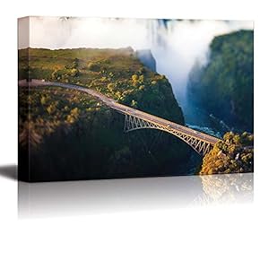 Canvas Prints Wall Art - Bridge at Victoria Falls, a Bungee-Jumping Hot Spot - 12" x 18"