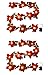 2PK 6FT Christmas Pre Lit Decoration Garland Poinsettia Garland with Red Berries & Holly Leaves, Christmas Garland,Artificial Poinsettia Garland(Red)