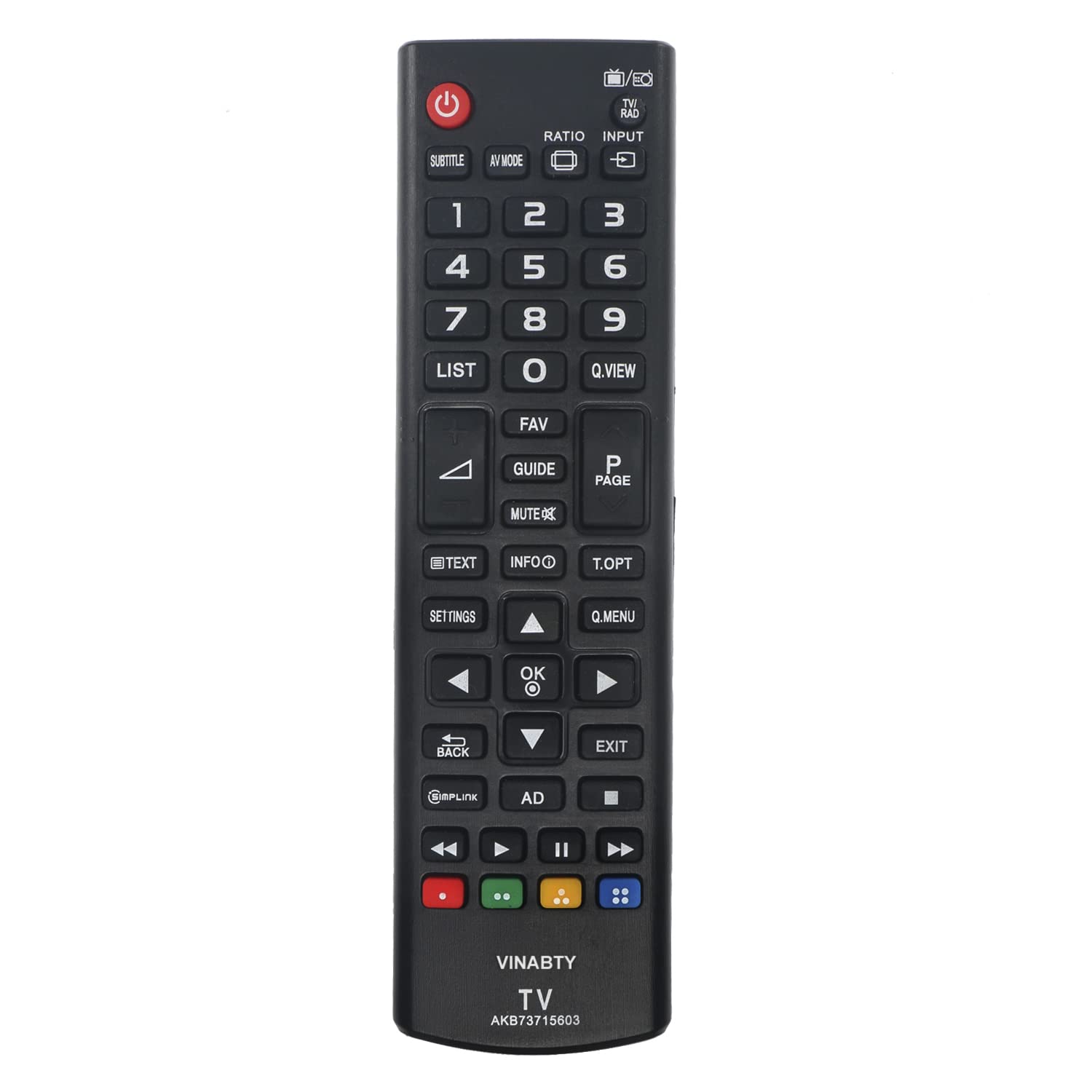 Vinabty Replaced Remote Control AKB73715603 for LG TVs 19MN43D-PZ 22LX330C 19MN43D 22LY330C 22LY340C 22MA33D 22MA33D-PRP.AEUNLUP 22MA33D-PZ 22MA53D-PZ 22MN43D-PZ.AEU 22MT44D