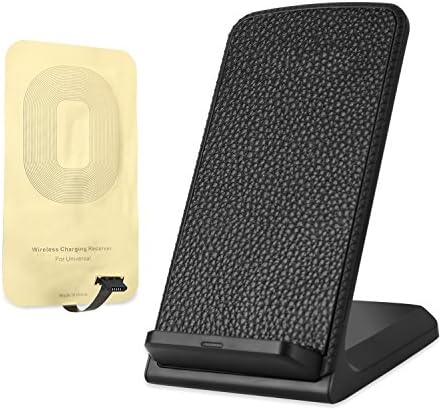 QINOREN QI Wireless Charging Kit Includes QI Wireless Charging Stand and QI Android Receiver (Micro USB V2.0) for Samsung Note 2, Note 3, Note 4,S3,S4, S5,LG G3, G4 ect(Not Included AC adapter) 