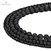 BEADNOVA Black Lava Beads Natural Crystal Beads Stone Gemstone Round Loose Energy Healing with Crystal Stretch Cord for Jewelry Making (10mm, 32-34pcs)