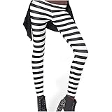 black and white striped workout leggings
