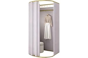 MADAMERA Clothing Store Fitting Room with Shading Curtain, Portable Temporary Mobile Privacy Protection Dressing Room, Foldable Mall Simple Changing Room and Display Rack, 200x100x95cm (Grey)