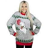 Unicorn Rudolph Ugly Christmas Sweater-FunQi, Gray
