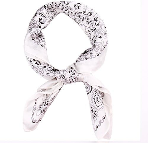 Women's Fashion Soft Large Satin Square Chiffon Polyester Scarf Set Head Neck Multiuse Solid Colors Available