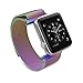 Leefrei Stainless Steel Mesh Band Milanese Loop Replacement Strap Compatible with Apple Watch Series 4 (44mm) Series 3 2 1 (42mm) - Colorful