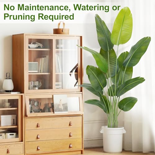 Keeplush Artificial Plant Bird of Paradise 180 cm High Indoor Artificial Plant with 13 Leaves, Large Outdoor Artificial Tree for Indoor Home Living Room Office Bedrooms Garden Verandas (2Pack)