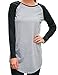 Allegrace Women Round Neck Long Sleeve T-shirt Blouse Casual Tops Long Tee Shirts
