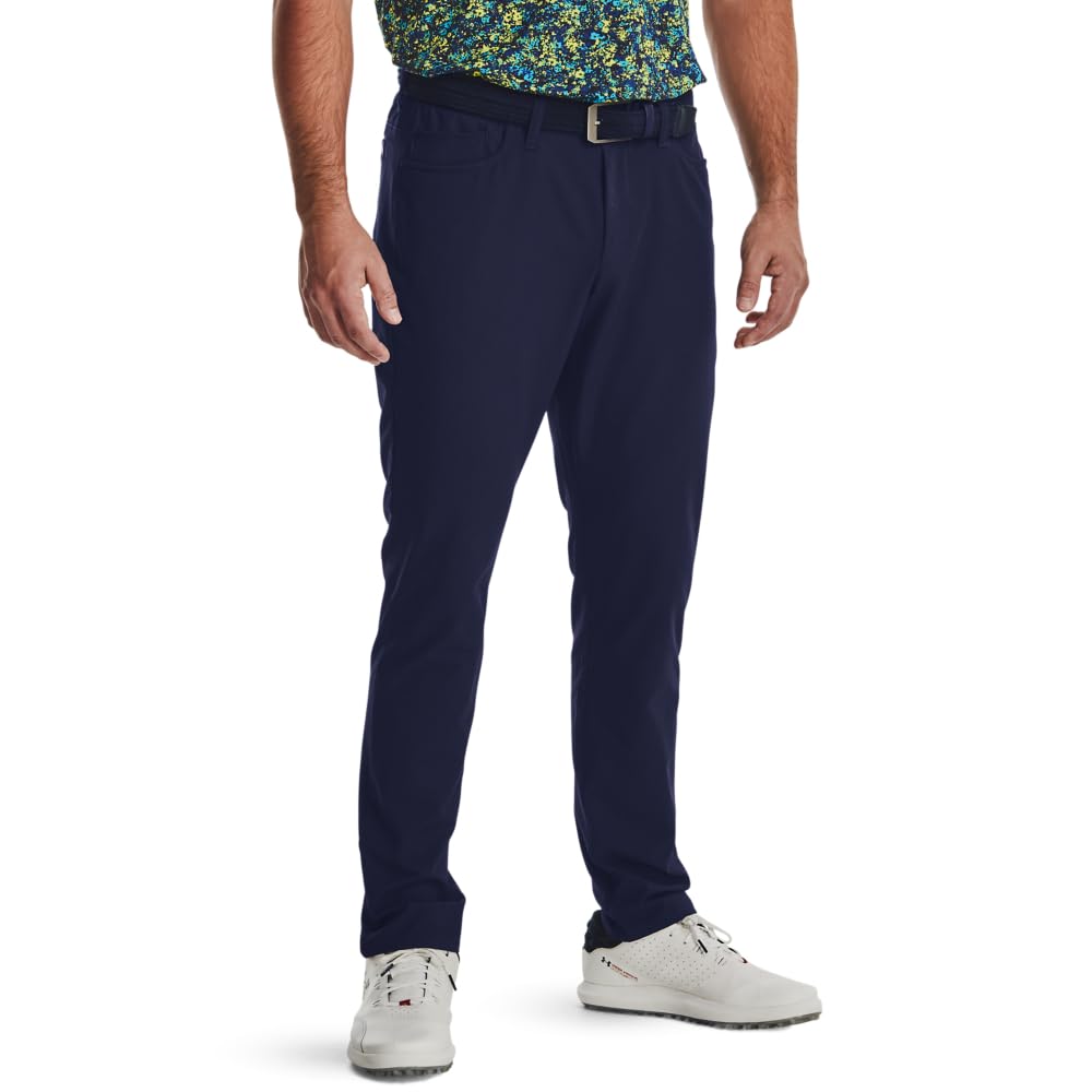 Under Armour Mens Drive 5 Pocket Pants, (410) Midnight Navy / / White, 44/34