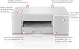 Brother DCP-J1200W Wireless Colour Inkjet Printer 3-in-1 UK Plug view 2