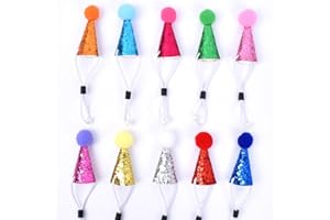 Colorful Mini Party Hats with Glitter for Stuffed Animals, Figures Costume Accessories