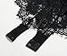 AvaLolita Women's Lingerie Floral Lace Bodysuit Deep V Babydoll L Black