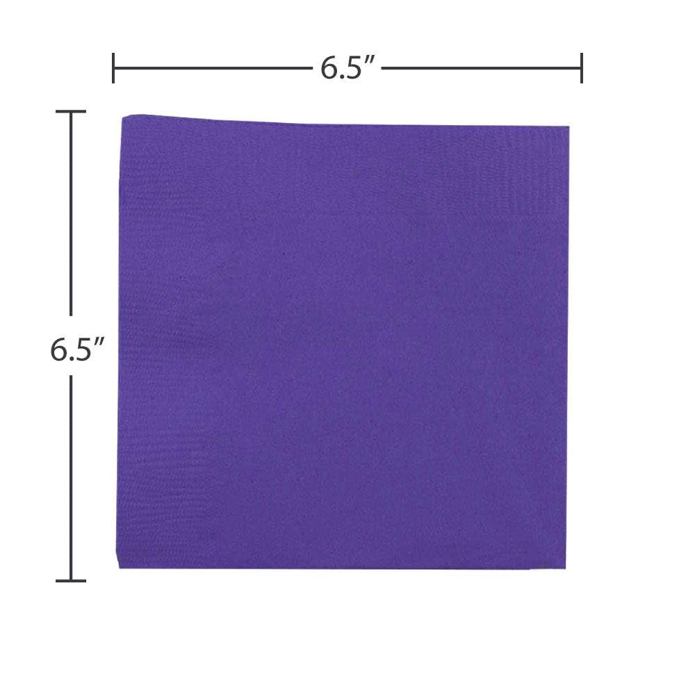 JAM PAPER Medium Lunch Napkins - 6 1/2 x 6 1/2 - Purple - 40/Pack
