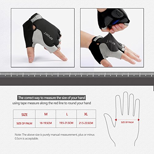 image for EVILTO Cycling Gloves, Half Finger Biking Gloves Fingerless Sports Glo