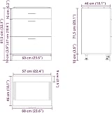 vidaXL Black Kitchen Base Cabinet, 60x46x81.5 cm, Modern Design view 3
