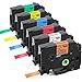 Labelife Compatible Label Tape Replacement for Brother P Touch TZe Label Tape 12mm 0.47 Inch (Black on White/Orange/Red/Blue/Yellow/Green) for P-Touch PT-D210 H110 Label Maker, Laminated, 6-Pack primary