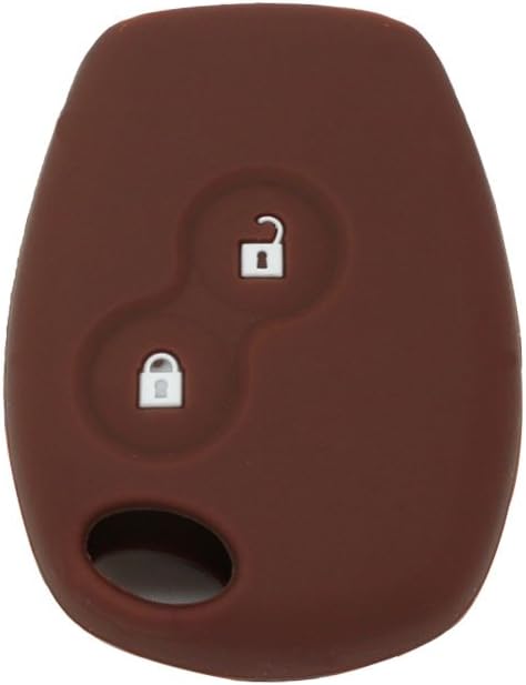 BROVACS Silicone Cover Protector Case Holder Skin Jacket Compatible with RENAULT DACIA 2 Button Remote Key Fob CV4350 Brown