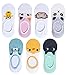 QBSM 7 Pack Womens Cool Animal Cute Non Slip Low Cut No Show Liner Boot Socks