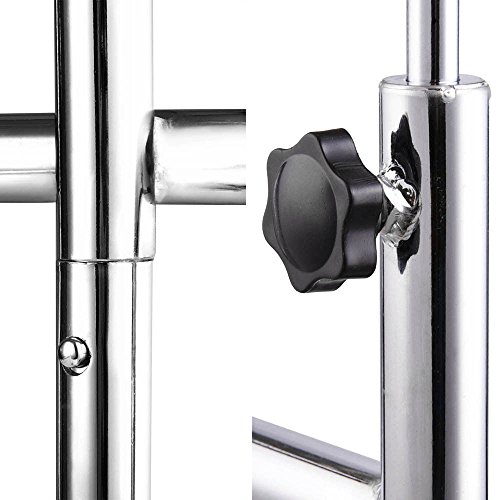 Koval Inc. Tattoo Body Piercing Instrument Rolling Mayo Stand - Chrome Removeable Tray Double Post