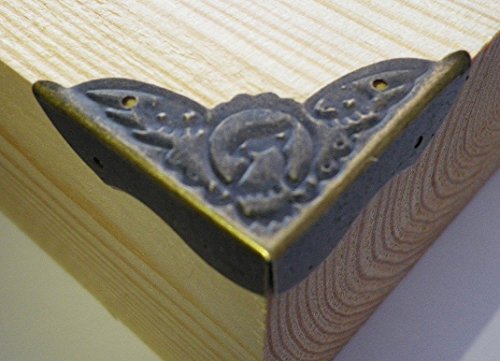 Celtic Woods Eckschoner Aus Metall – Set Aus 4 Stück, Antikes Finish, Ca. 52 Mm, Für Möbel & Kisten